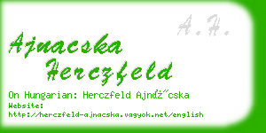 ajnacska herczfeld business card